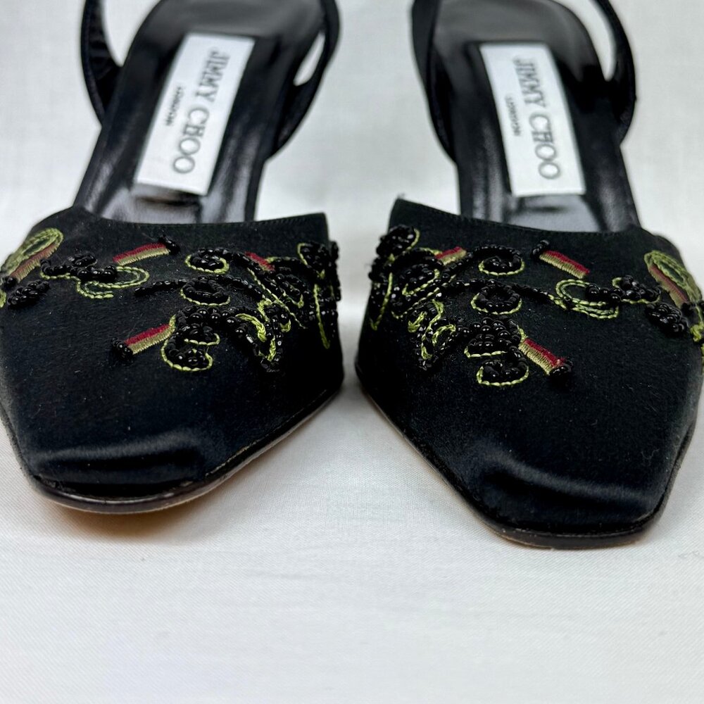 New! Stunning Jimmy Choo Ornate Embroidered and Beaded SlingBacks, US Size 7 - Picture 6 of 9